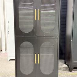  Metal Kitchen Pantry Hutch Storage Cabinet with Acrylic doors And Adjustable Shelves(Black)💰119$  🔥🔥🔥Second Location : 🌸1627 Columbia College Dr