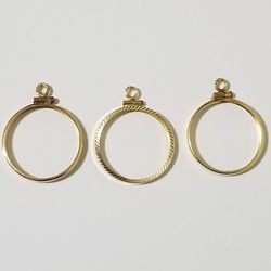 14k Gold Coin Holder Pendant 