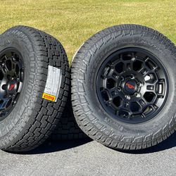 Black NEW 17” TRD Pro Style wheels Tacoma 6x5.5 4Runner Toyota FJ Cruiser Rims Tires A/T Tundra Sequoia