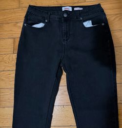 HT Denim High Rise  Skinny Stretch Black Demin Pants Size 10