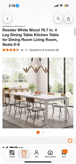 White dining table brand new 78.7 inches
