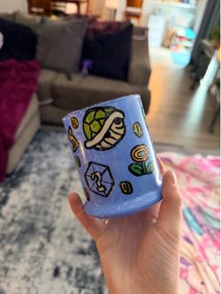 Custom Painted Mario Glass