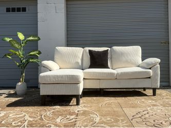 🔥 BRAND NEW White Sofa with Ottoman | FREE Same-Day Delivery | Modern Couch | Dallas TX 🔥