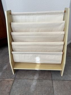 Kidkraft sling bookcase wood and canvas