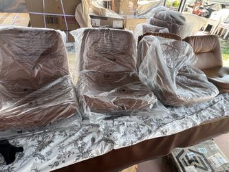 Cozyman Bar Stools Set of 4, Double-Layer Upholstered Counter Height Bar Stools for Kitchen Island, Faux Leather ,color brown ONLY SEATS AVAILABLE, Al