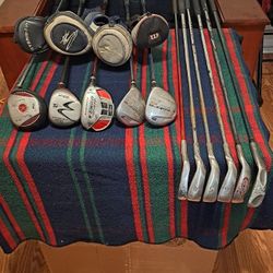 11 Golf Clubs w 4 Golf Club Covers (Used and may need clean up)