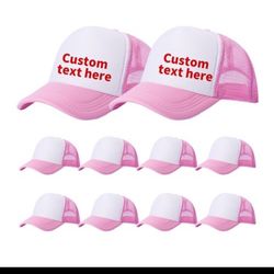 Pink And White Custom Hats