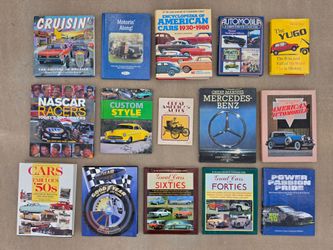 Group of 15 Automobilia Books Cars Racing Hotrods Automotive Mancave