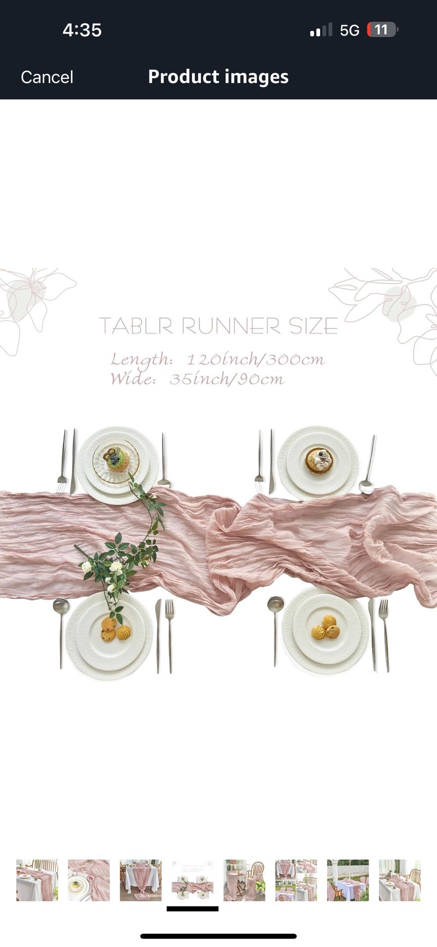 Cheesecloth Table Runner - 2 Pcs