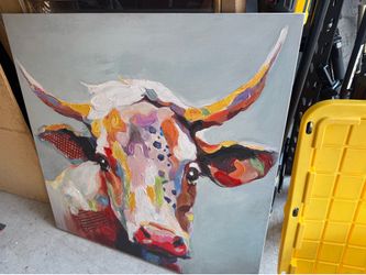 Cow painting canvas colorful/ 40x40