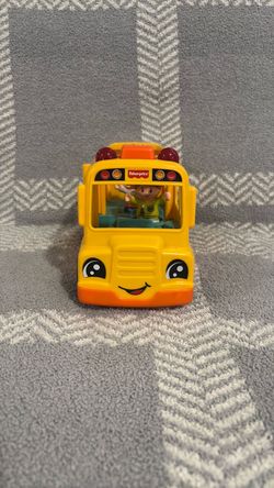 Fisher-Price School Bus Musical Toddler Toy Vehicle with 2 Figures