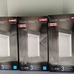 Set Of 3 Artika Glacier Hardwire Mounting Led Wall Lights 