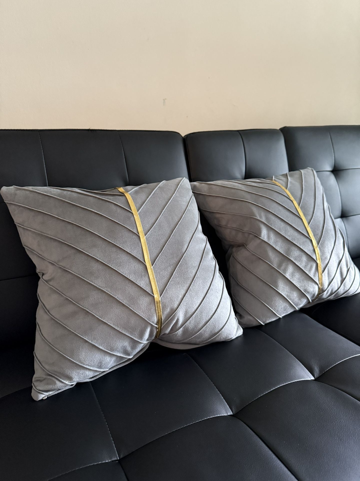 Two Pillows With Modern Covers