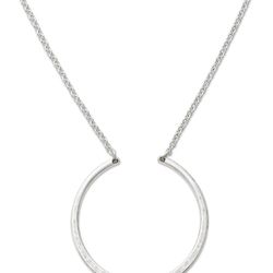 James Avery Hammered Circle Changeable Charm Holder Necklace