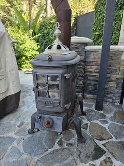 Vintage Montgomery Ward MW Wood Burning Stove Cast Iron Antique Original