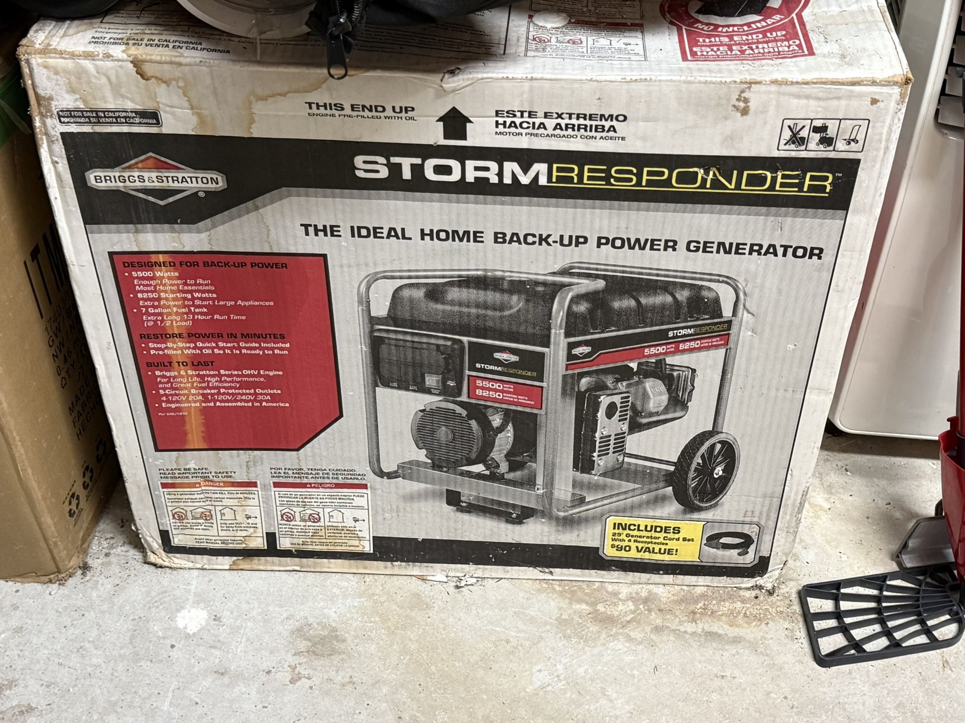 Briggs & Stratton 5500 Watt Storm Responder Generator – NEW – Never Used Pembroke Pines (Next to Miramar Memorial Hospital)