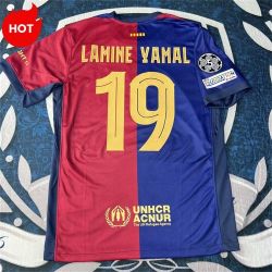 Yamal 19 24-25 Barcelona Home Red and Blue Short Sleeve Jersey