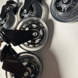 NIB Lifelong Caster Wheels Office Chair Replacement Rubber Upgrade Clear 5 Pack 