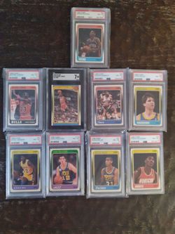 1988 FLEER BASKETBALL COMPLETE SET WITH STICKERS AND 9 GRADED CARDS
