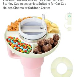 Snack Bowl for Stanley 30 oz Tumbler with Handle, Silicone Reusable Snack Tray Snack Ring for Stanley Cup Accessories, Suitable for Car Cup Holder, Ci