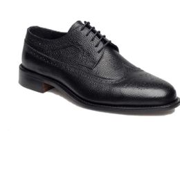 J. Lindeberg Black Eng Brogue Italian Grain Shoe Sz 11