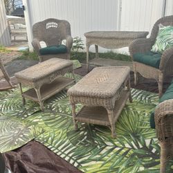 Wicker Furniture Set With Cushions