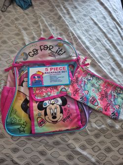Disney minnie mouse backpack set