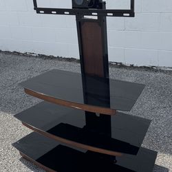 TV Stand with Mount 4 Tier Glass Entertainment Center 48