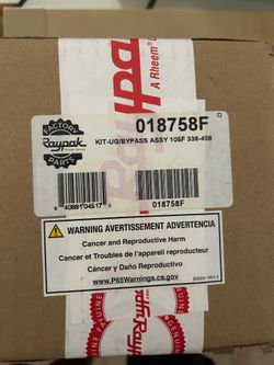 018758F Raypak UG Bypass Assembly 