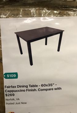 Fairfax Dining Table, 60x35”