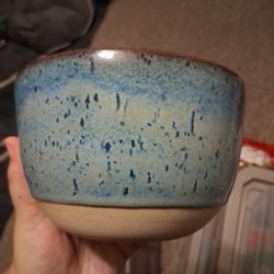 Handcrafted Blue Ceramic Bowl