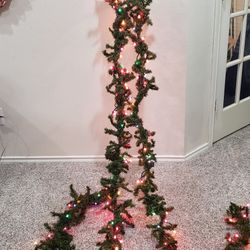 30ft Christmas Garland with 400 Multi Colored Lights 