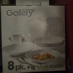 8pcs White Plates