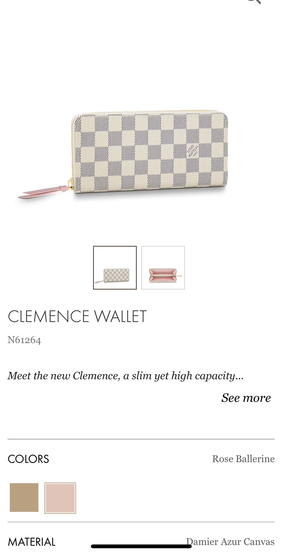 Louis Vuitton Clemence wallet VANEK