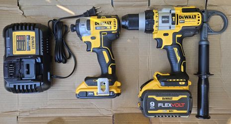 DEWALT 20V MAX Cordless Brushless Hammer Drill/Driver 2 Tool Combo Kit with FLEXVOLT ADVANTAGE