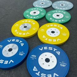 NEW Olympic Weights Competition Bumper Plates Weight Set For Home Gym 