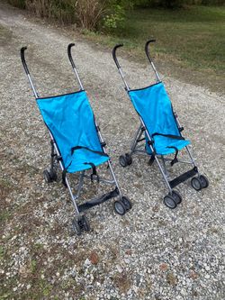 2 Cosco Blue Umbrella Strollers