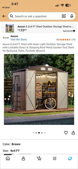 6’ x 4’ Metal Shed