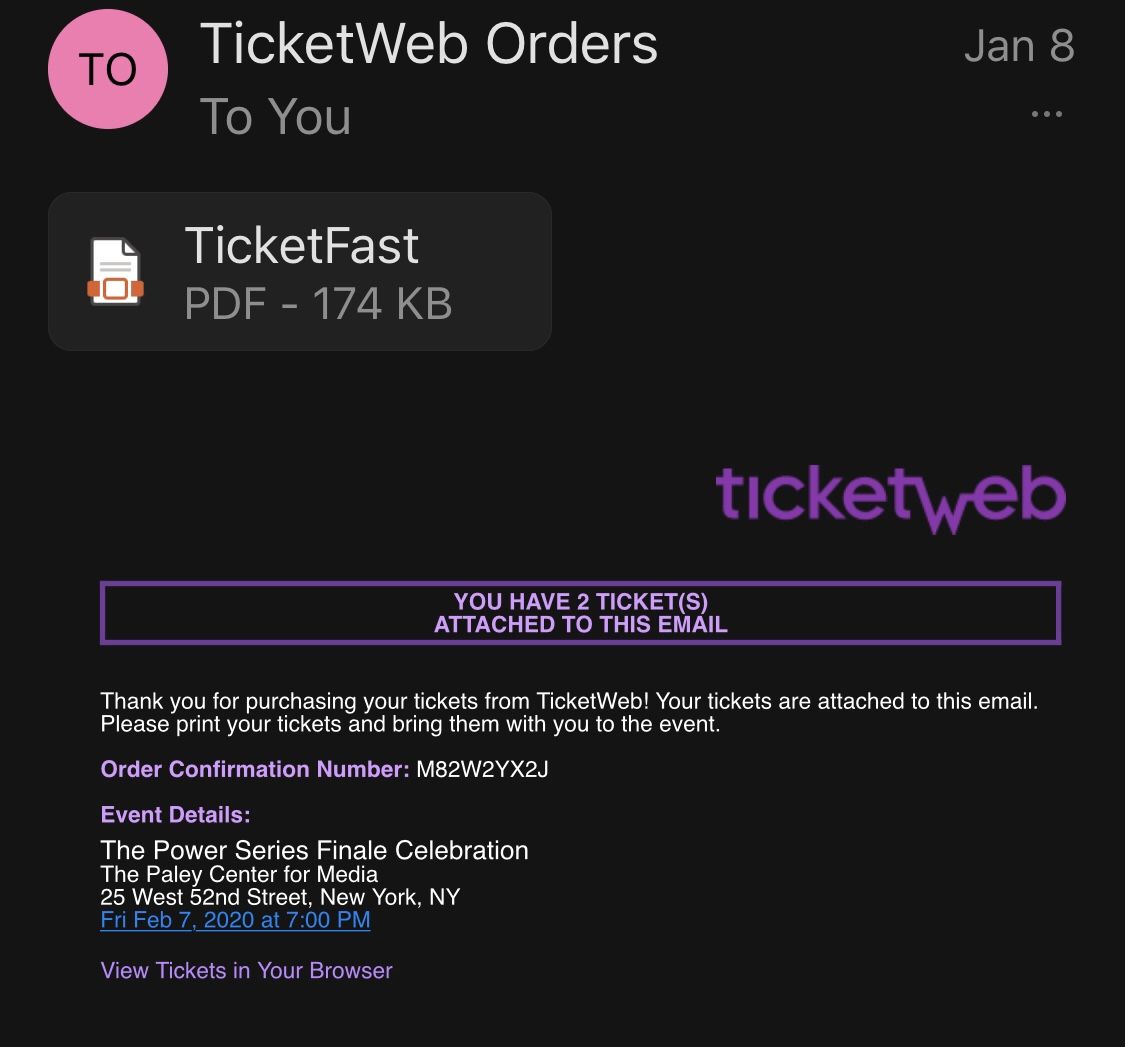 2 Power season finale tix for free 7pm Paley Center 2/7