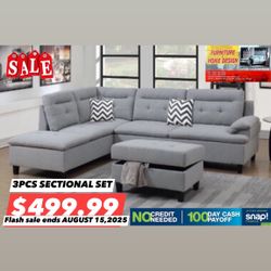 Sectional With Storage Ottoman ( Ends August 15,2025) 
