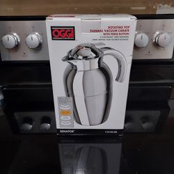 OGGl ROTARING TOP THERMAL VACUUM CARAFE WITH PRESS BUTTON 1LT/34 OZ  ORIJINAL PRECIO $45 IS NEW 