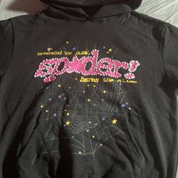 Sp5der P*ink V2 Hoodie Black Pink Size L