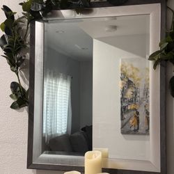 Grey/chrome Wall Mirror 