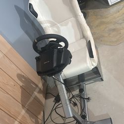 Logitech racing wheel with racing seat