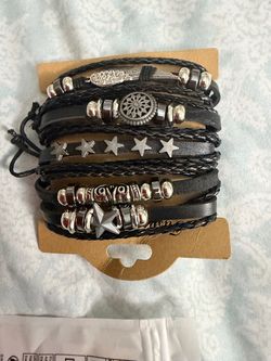 Men’s Fashion Black bracelet $7 each