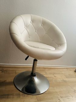 Boyel Living 36 in. White Adjustable Modern Swivel Upholstered Button Tufted Bar Stool