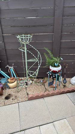60s wrought Iron Twisted Plant Stand 5 tier MCM
