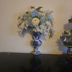 Ceramic Wall  Vase With Artificial Flowers
