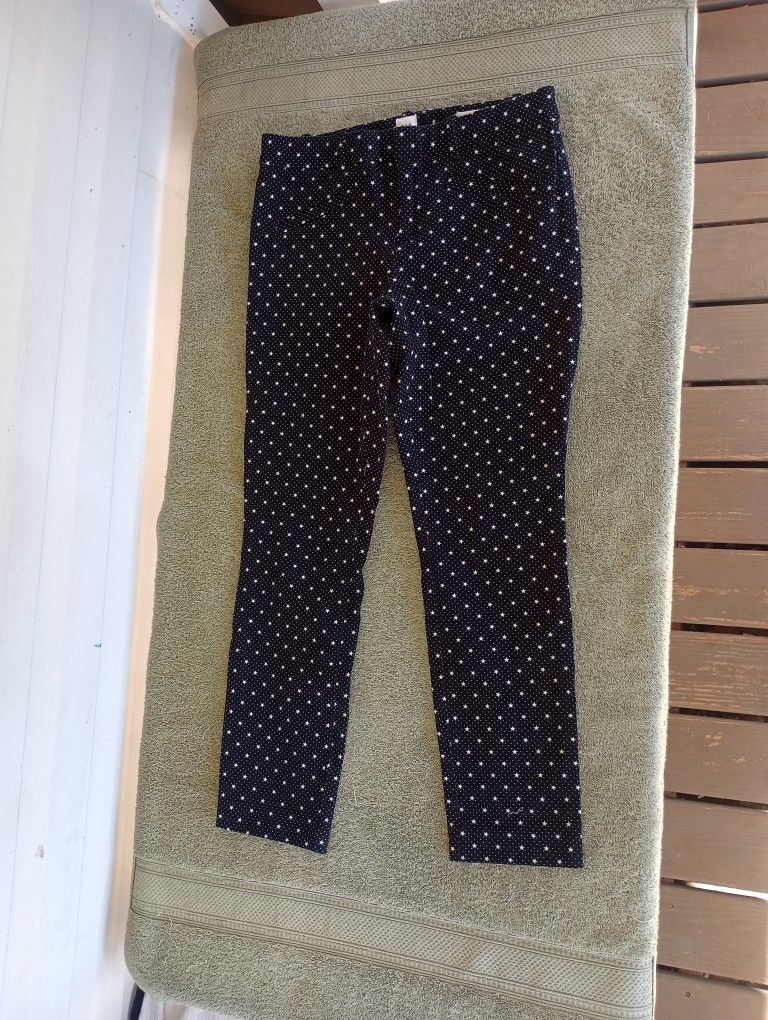 Gap Skinny Ankle White Star Black Dress Pants Sz 4R