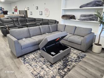 Comfortable Sectional With Ottoman